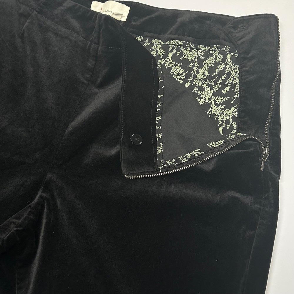 Anthropologie Womens Velvet Flare Pants Size 16 Black High Rise Whimsigoth Boho - Picture 4 of 8